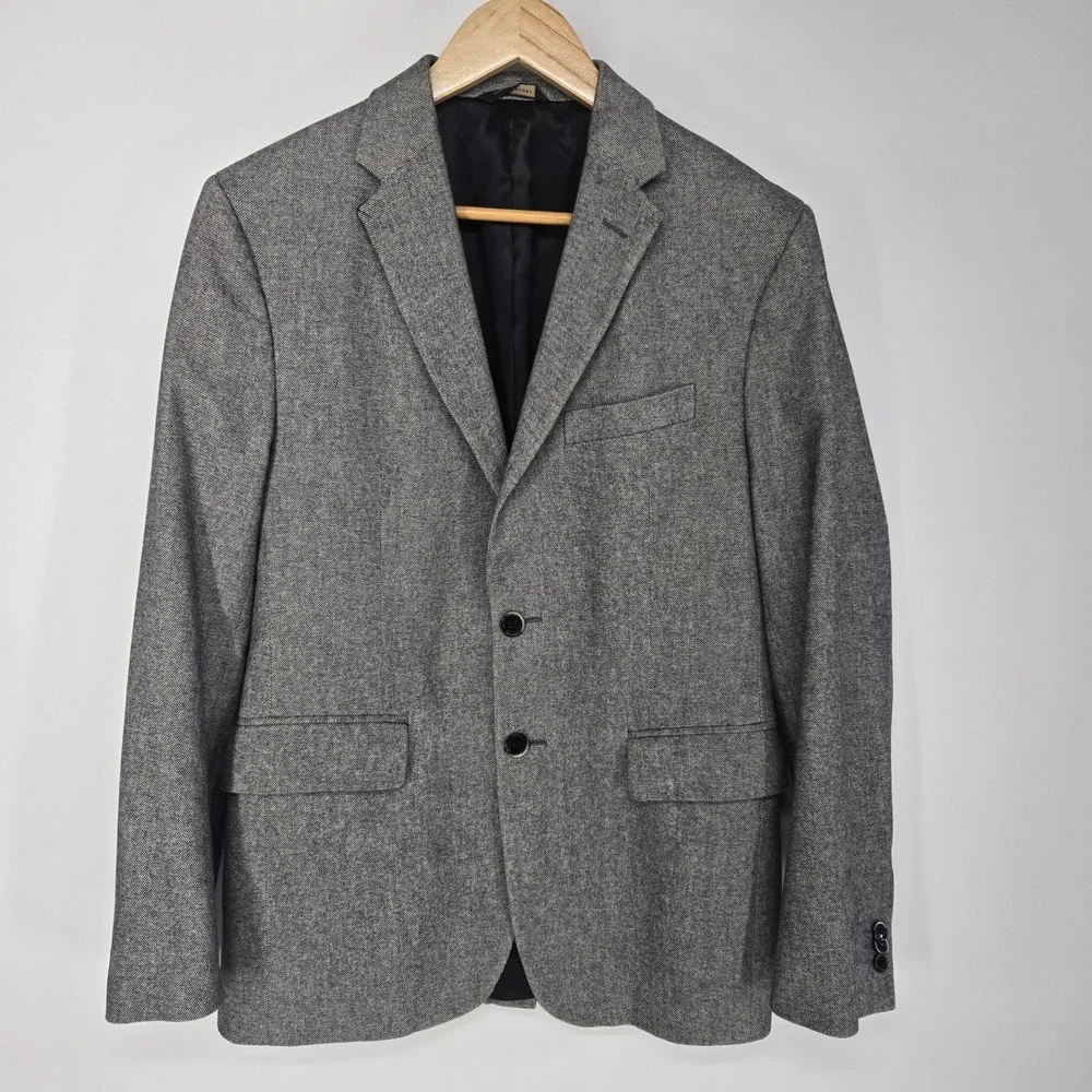 Banana Republic Blazer Mens 38S Gray Tailored Fit Italian Sport Coat Suit Jacket
